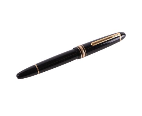 A Montblanc Meisterstuck fountain pen in black leather carry case, boxed.Condition ReportThere is a small amount of damage to