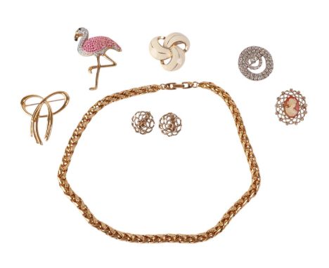 A quantity of costume jewellery to include Trifari, Sarau, Coventry and Monet. 