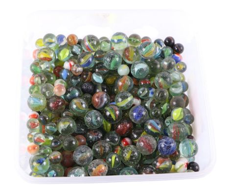 A quantity of vintage marbles.