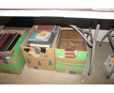 Two boxes of various books and the National Encyclopedia 