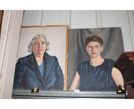 Two mid-20th Century oil on canvas portrait studies