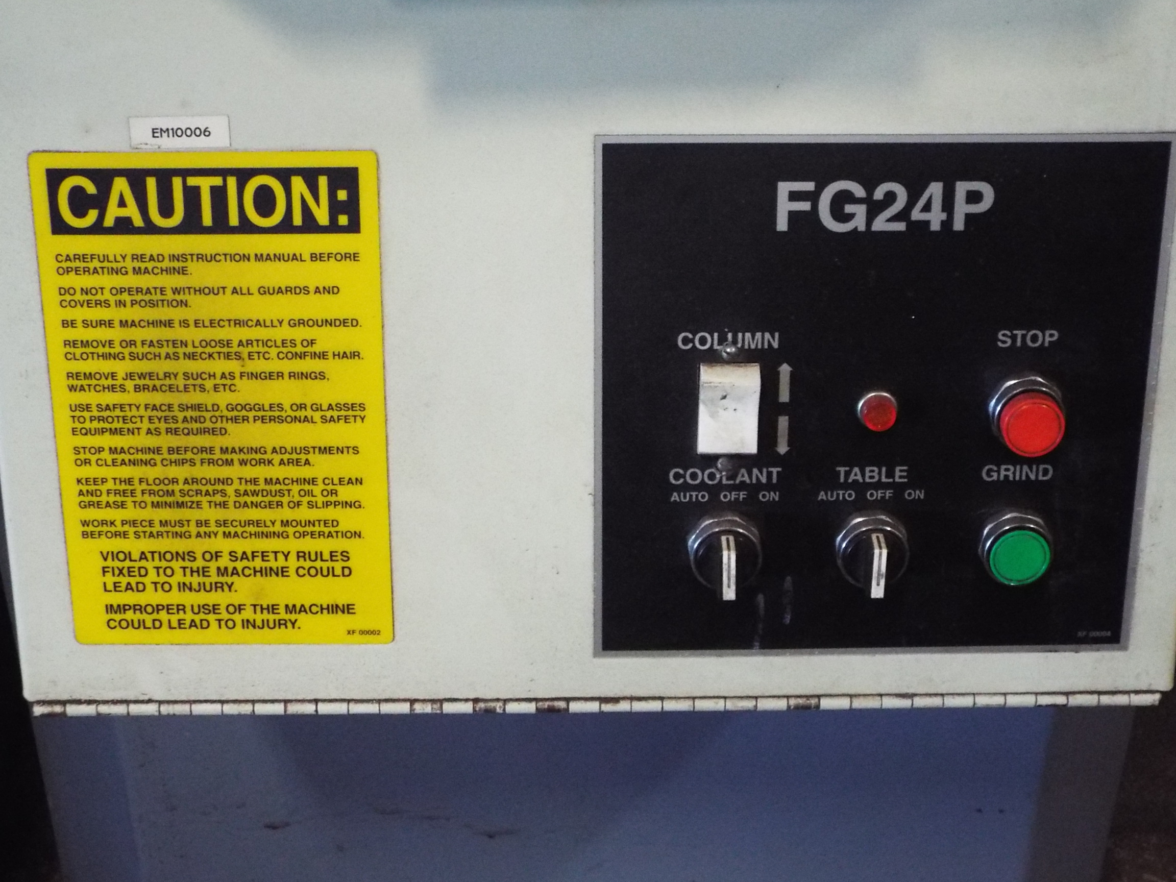 PETERSON FG24P Flywheel grinder with 6" dia cup wheel, 18" rotary work