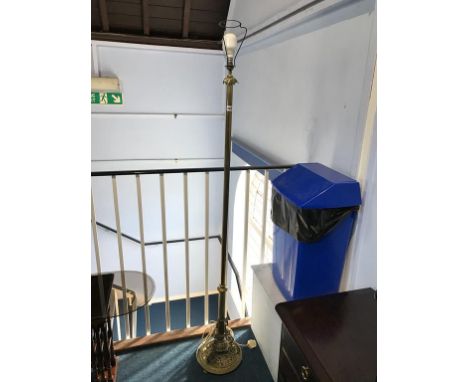 Ornate heavy brass standard lamp