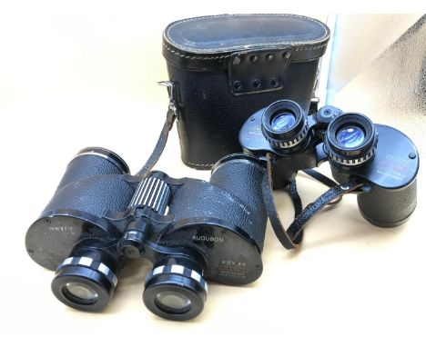 A Pair of Swift 8.5x44 extra wide field Binoculars Model No.804. Together with AMC Model 603 binoculars 
