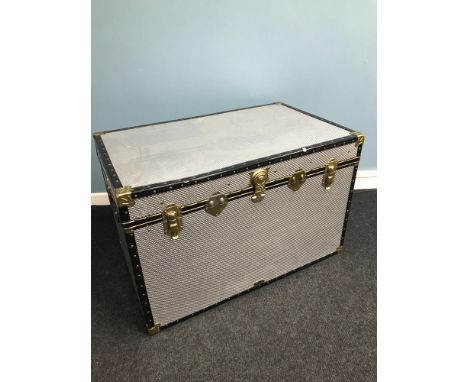 A Large Mossman London travel trunk. Measures 63x100x61cm (Locked, no key) 