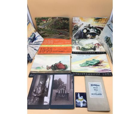 A Lot of vintage Castrol Achievement magazines, Original motorcycle road map of Scotland. Enamel michelin man sign &amp; two 