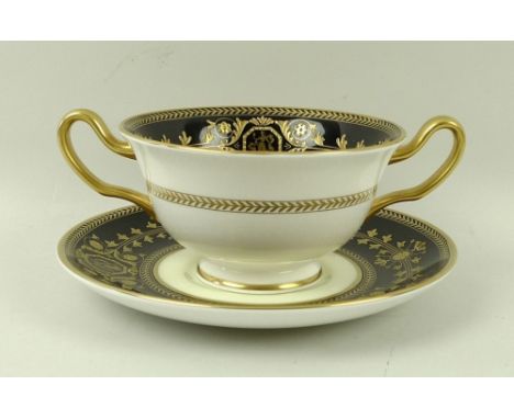 A Wedgwood porcelain, late 20th century, part dinner service, decorated in the 'Astbury' pattern, in cream ground with centra