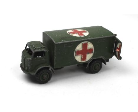 A group of Dinky Toys including a Military Ambulance 626, Army Water Tanker, Austin Champ, Armoured Car, Army Wagon, etc. (14