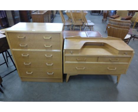 A G-Plan Brandon light oak two piece bedroom suite 