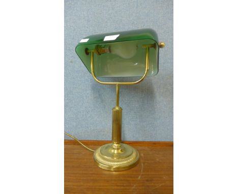 A brass banker's desk lamp 