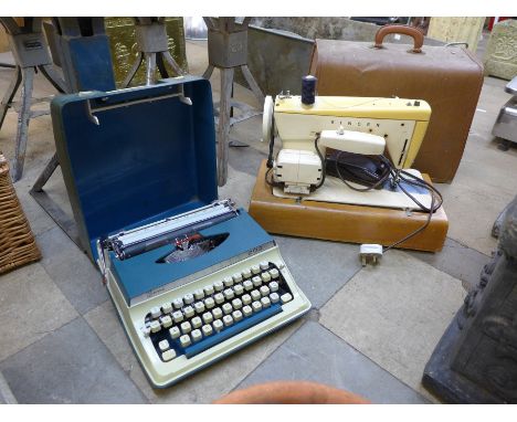 An Imperial typewriter and a Singer sewing machine 