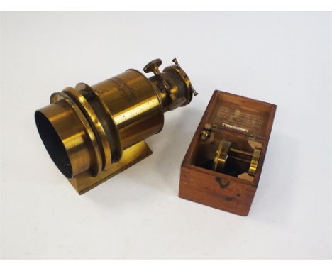 A brass air meter by J H Steward, 406 The Strand, London, with silvered dial and subsidiary dials for fractions of feet, in a