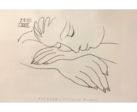 A 20th century reproduction print after Picasso together with a large decorative reproduction print after a different hand (2