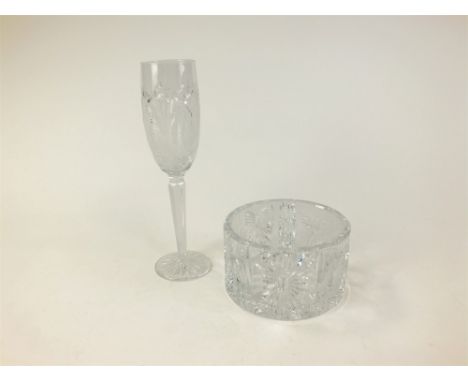 A selection of Waterford Crystal glassware to include two pairs of champagne flutes in amethyst and green, 27.5cm high, furth