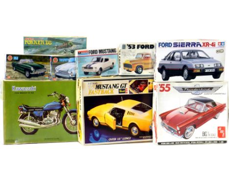 Airfix, Tamiya, Monogram &amp; Revell Vintage Plastic Kits: 1/12 Revell Ford '65 Mustang GT, 1/24 Tamiya Ford Sierra XR4i, 1/