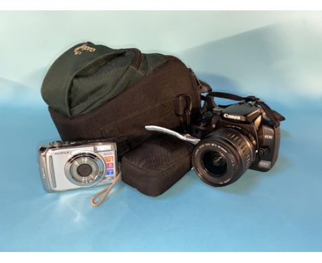 A Canon EOS camera and one other