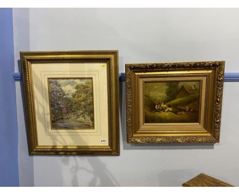 Iona M. Hodgson, watercolour, signed, Landscape, 27cm x 23cm and another signed Saletti, 27cm x 28cm