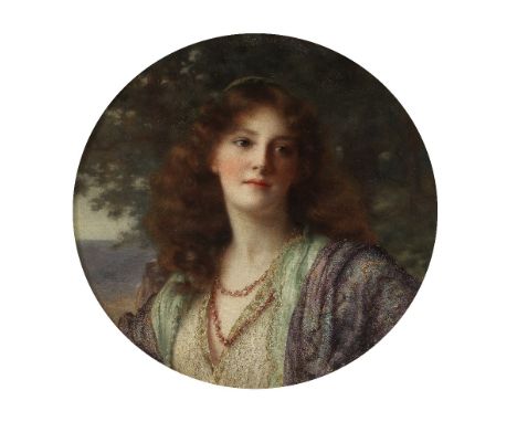 William Clarke Wontner (British, 1857-1930)Portrait of a young woman in Eastern costume signed 'W.Wontner' (lower left)oil on