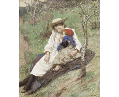 Dame Laura Knight, RA, RWS (British, 1877-1970)A Little Mother signed 'Laura Knight' (lower right)watercolour and bodycolour6