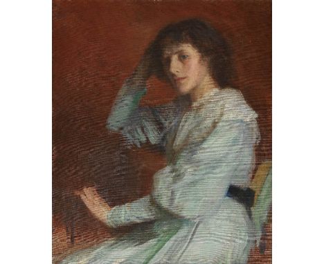 Sir George Clausen, RA, RWS (British, 1852-1944)Portrait of a Young Woman, thought to represent Lily Pitman signed 'G.CLAUSEN