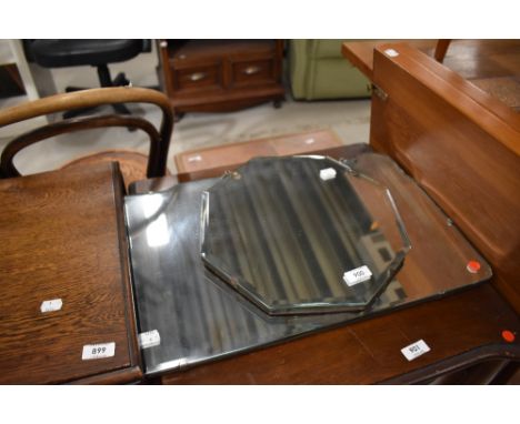 Two vintage frameless wall mirrors