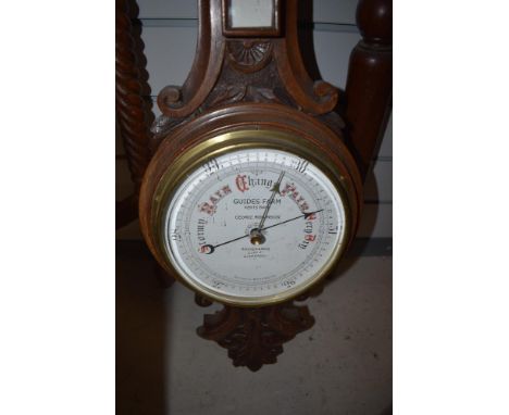 A traditional barometer in oak case, From the estate of the late Cedric Robinson, Guide over the Sands, dial named, Archer &a