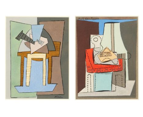 PABLO PICASSO, a pair of rare cubist pochoirs (after the 1920 watercolours), signed in the plate, edition:700, 1926, publishe