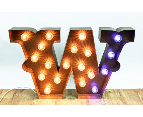 LIGHT UP LETTER WALL RELIEF, 101cm x 64.5cm x 10cm. 