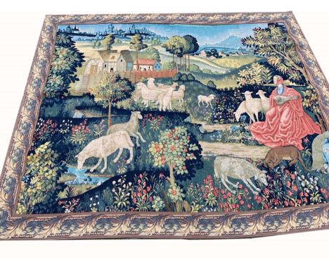 ANTIQUE FRENCH TAPESTRY, 209cm x 180cm. 