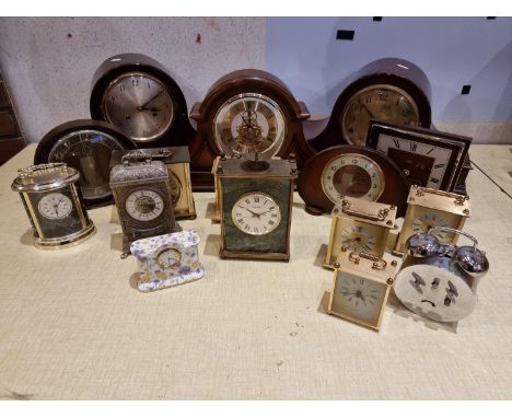 A collection of mantle clocks to include manual &amp; quartz movements.(2) 