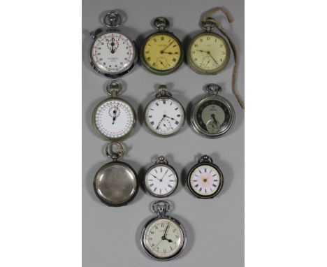 A Military issue stop watch, Broad Arrow, T.P., 1/10, 3103/60, 6B/9101002, two Ingersoll stop watches and other watches 