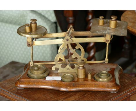 A set of postal scales including weights by Vandome Titford &amp; Co. LTD 