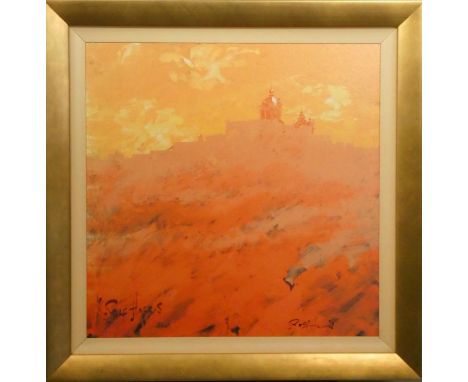 Rolf Harris, Medina Cathedral, limited edition oil print, signed and numbered 111/195, 67 x 67 cm 