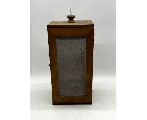 A small vintage Paxton & Whitfield wooden meat safe 18cm x 17cm, height 35cm 