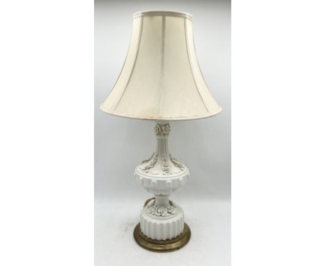 A large Casa Pupo style table lamp with floral detail along with one other 