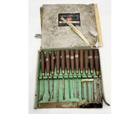 A Marples set of twelve carving tools