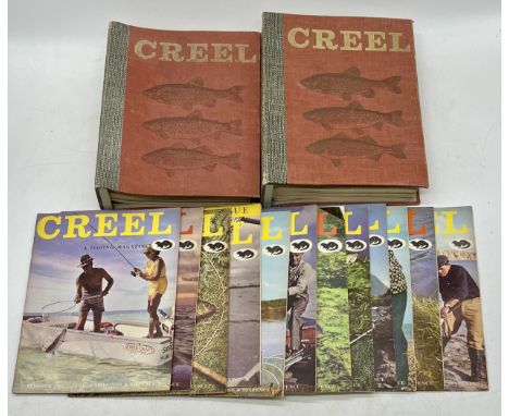 A collection of vintage Creel fishing magazines dating from the mid 1960s, two binders and some loose