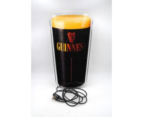 A wall hanging Guinness advertising display light, by 'Prime-lite Illuminations'
