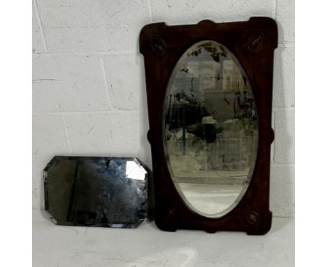 Two vintage wall mirrors, largest is 51cm x 80cm.