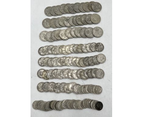 A large collection of pre 1947 silver coinage including eleven florins