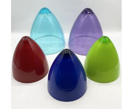 A collection of retro style Perspex and acrylic light shades 