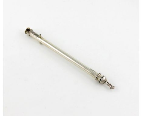 A late-Victorian silver table vesta / taper stick holder, by S. Jacobs, London 1896, cylindrical form, embossed foliate scrol