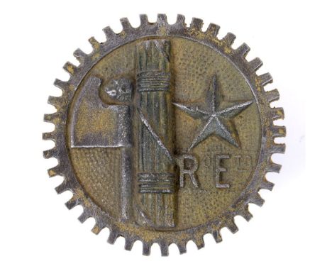 SECOND WORLD WAR - AN ITALIAN FASCIST AUTOMOBILE CLUB BADGE  of cast aluminium construction, formed as a cogged wheel bearing