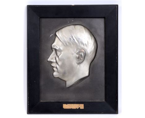 SECOND WORLD WAR - KARL RUDOLF GERD VON RUNDSTEDT (1875-1953). A PLASTER PORTRAIT PLAQUE OF ADOLF HITLER retaining much of it