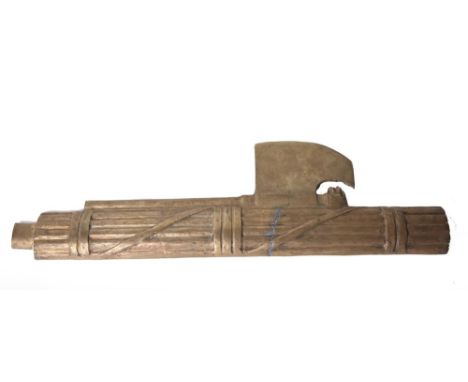 SECOND WORLD WAR - A RARE ITALIAN FASCIST MOVEMENT WALL PLAQUE  of heavy gilt brass construction, with a fascist device of ti
