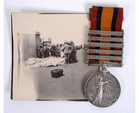 ANGLO-BOER WAR 1899-1902 MEDALS - A QUEEN'S SOUTH AFRICA MEDAL TO LANCE CORPORAL FRANK OGDEN, VOLUNTEER BATTALION, 1ST KING'S