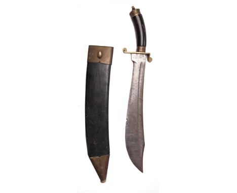EDGED WEAPONS - A PHILIPPINES SHORT SWORD  the curved decorated blade stamped 'H. JAHJA G.M. T JIKEROEH 6.4.1918' at the rica