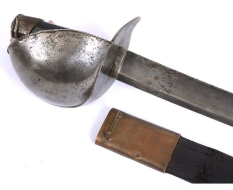 EDGED WEAPONS - AN M1833 FRENCH NAVAL CUTLASS  of standard production specification, the curved blade typically inscribed alo