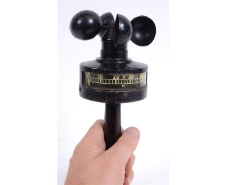 SECOND WORLD WAR - A GERMAN NAVAL CUP ANEMOMETER WIND SPEED INSTRUMENT  hand-held, retaining much of its original black paint