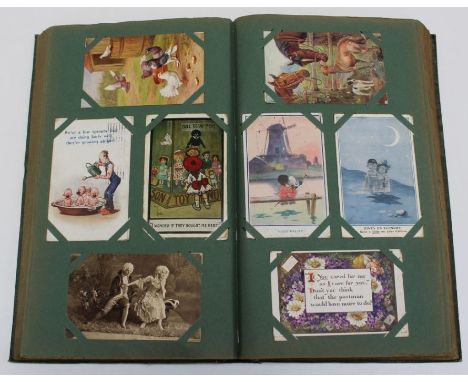 Postcards, an Edwardian album containing approximately four hundred cards, including Donald McGill and other humorous, photog